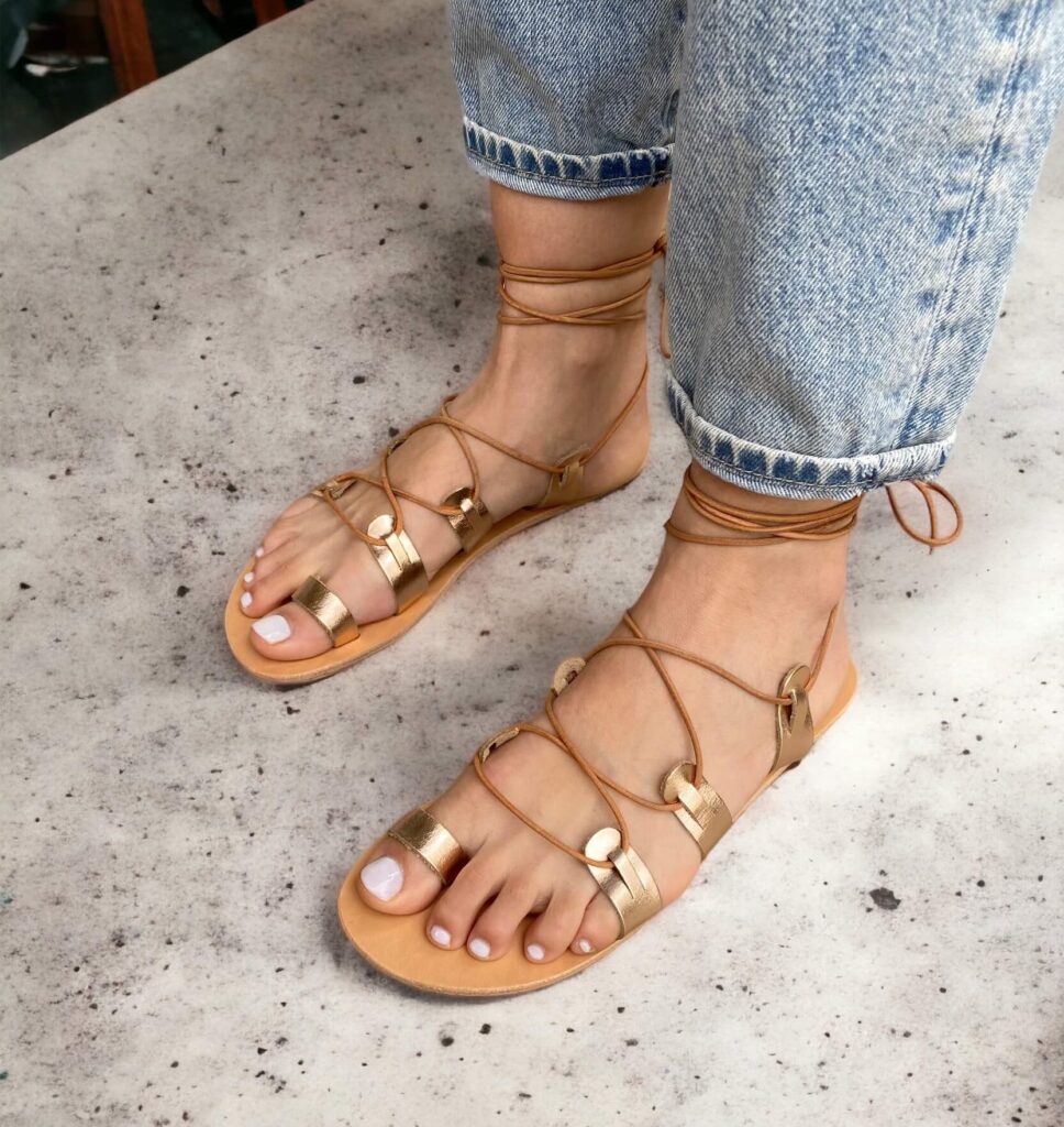 Rose gold gladiator sandals,Handmade leather sandals