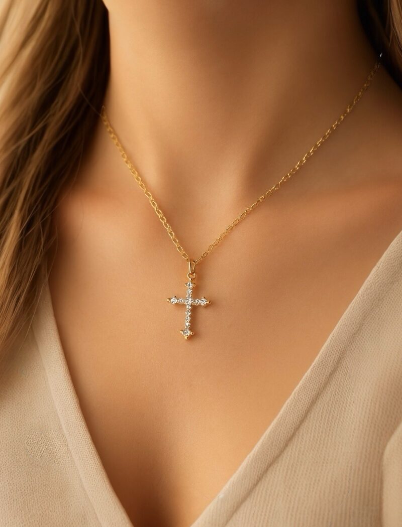 Cross necklace clear