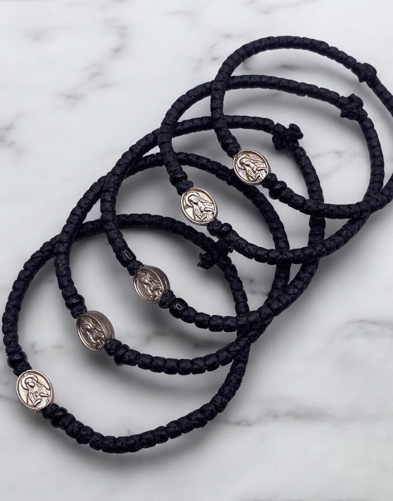 Komboskini black with Virgin Mary