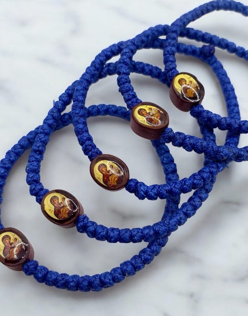 Komboskini blue with Virgin Mary